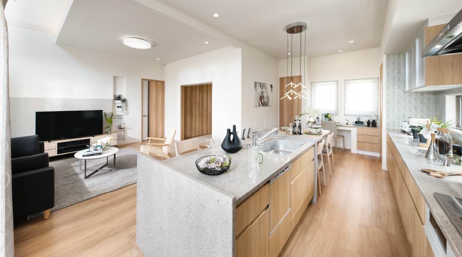 空間全体にゆとりある約2.9mの高天井